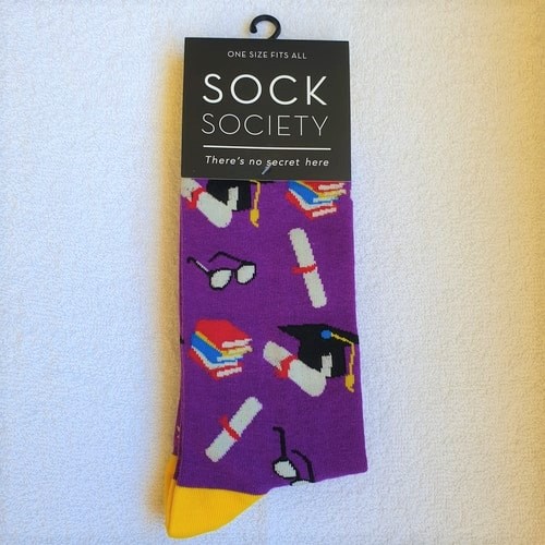 Graduation Socks - Purple and Yellow